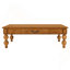 Table basse vintage rétro en bois massif avec tiroir de rangement et pieds en forme de gourde pour le salon-129385414