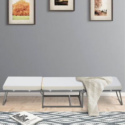 Lit d'invité épais, rembourré et pliable, 21, gris, salon, peu encombrant, lit de 330 lb avec 21 pièces, rembourrage, pliable, limite de poids