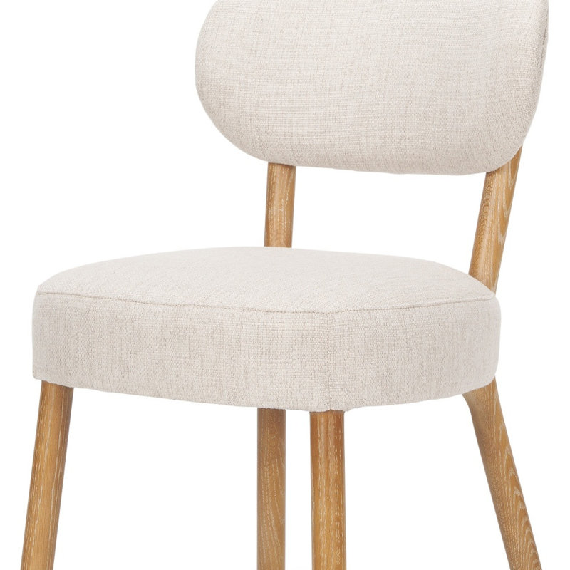  Ensemble de deux chaises d'appoint à dossier ouvert en tissu beige et brun Madison