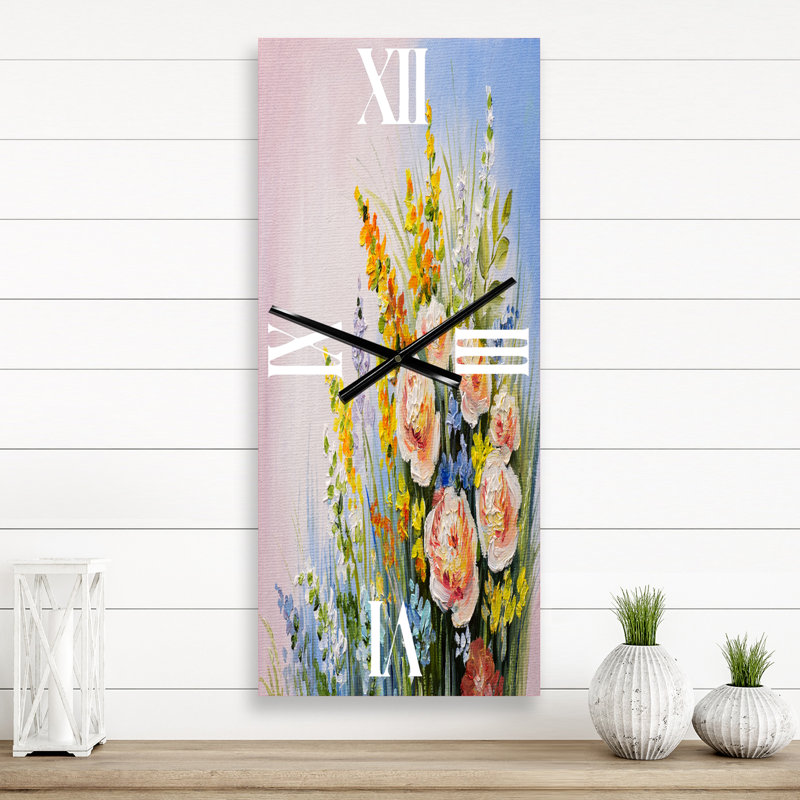 Horloge murale Summer Wildflowers, Grand
