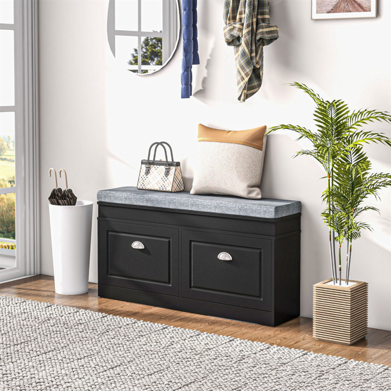 Banc de rangement pour chaussures HOMcom, Noir