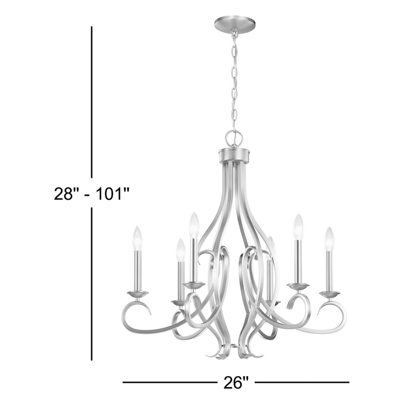 Lustre 6Lt, Nickel brossé