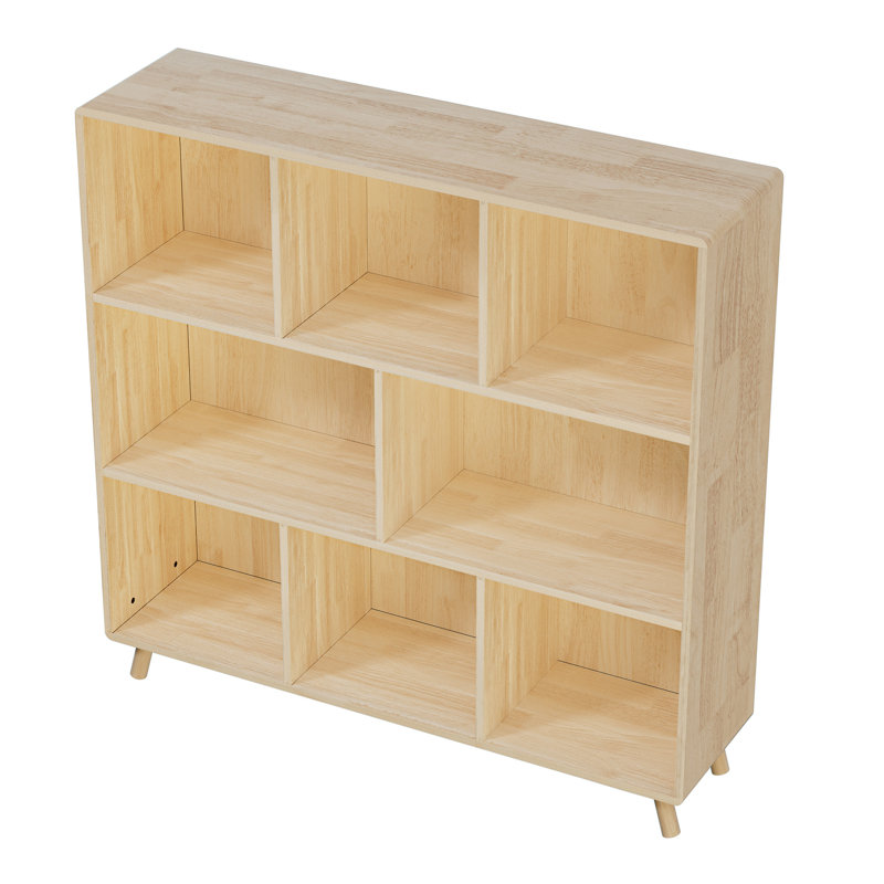 Pine Wood, 8 Storage Cabinet, Office And Craft Room, 120lbs Load Capacity, Solid Back Panel Organizer, Books, Decor Boxes, , Optimized Compartment Design, Vertical Build, Optional