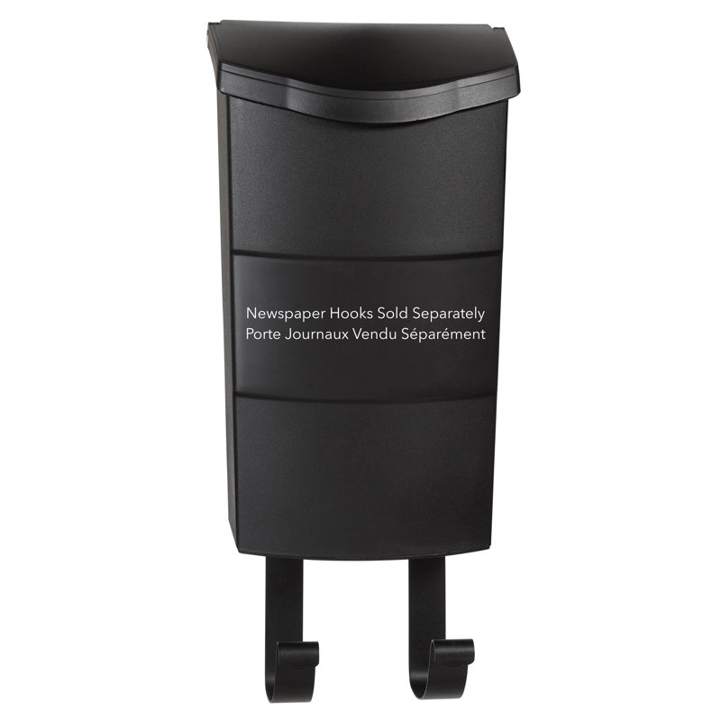 Black Medium Locking Wall Mount Plastic Mailbox