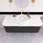 48 po Meuble-lavabo mural simple flottant noir avec dessus en marbre artificiel-292264832
