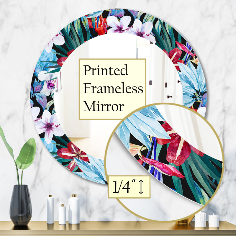 Miroir d'appoint mural Obsidian Bloom, H 31,5 po x l po
