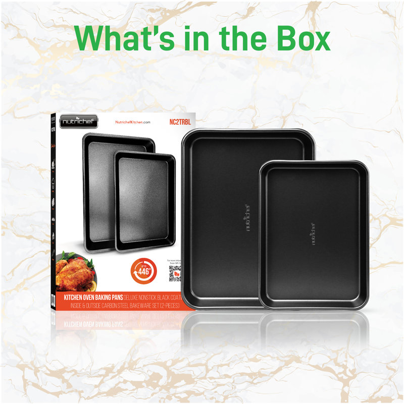Black Non-Stick Carbon Steel Cookie Sheet Set