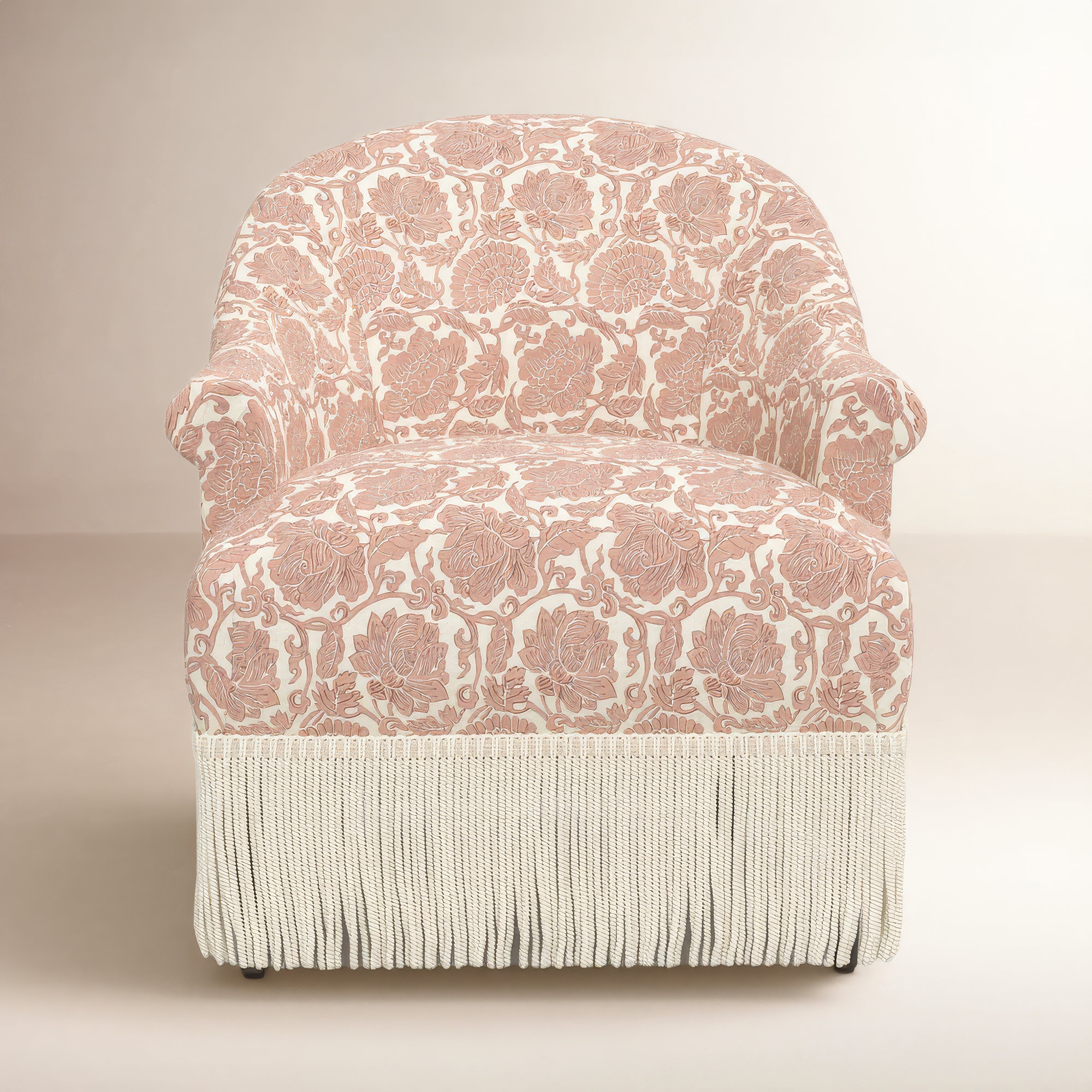 Callie Barrel Chair, Japanais Dusty Pink, Ivory