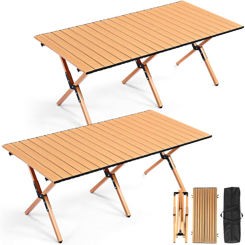 Table de pique-nique extérieure L 23,6 po x l 45,7 po Lemoore, Jaune