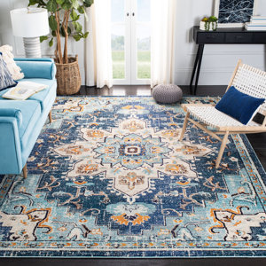 Felty Oriental Blue/Light Blue Area Rug