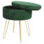 Harbour Housewares - Round Velvet Storage Footstool-96071854-96071856