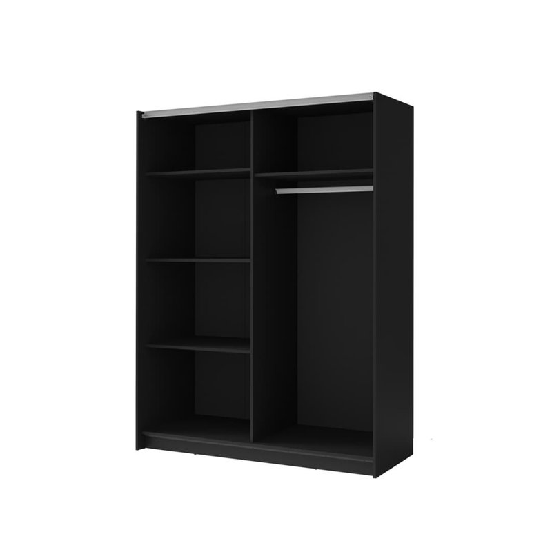 Baku 2 Door Manufactured Wood Wardrobe, Black