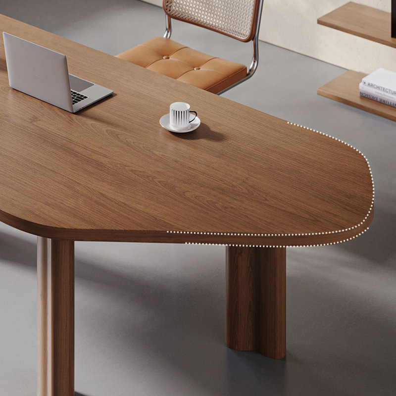Walnut Pentagon Solid Wood Butterfly Leaf  Dining Table, 29.53"H x 94.49"L x 41.34"W