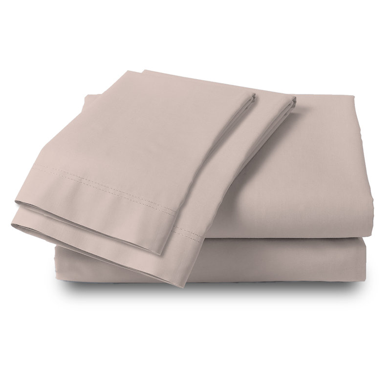 Ensemble de draps 100% coton doux et soyeux infroissable, Ensemble de draps pour grand lit + un drap-housse , Pêche