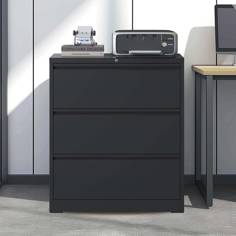 File Cabinet 3 Drawer, White Filing Cabinet With Lock, Lockable File Cabinet, Locking Metal File Cabinet For Legal/Letter/A4/F4 Size