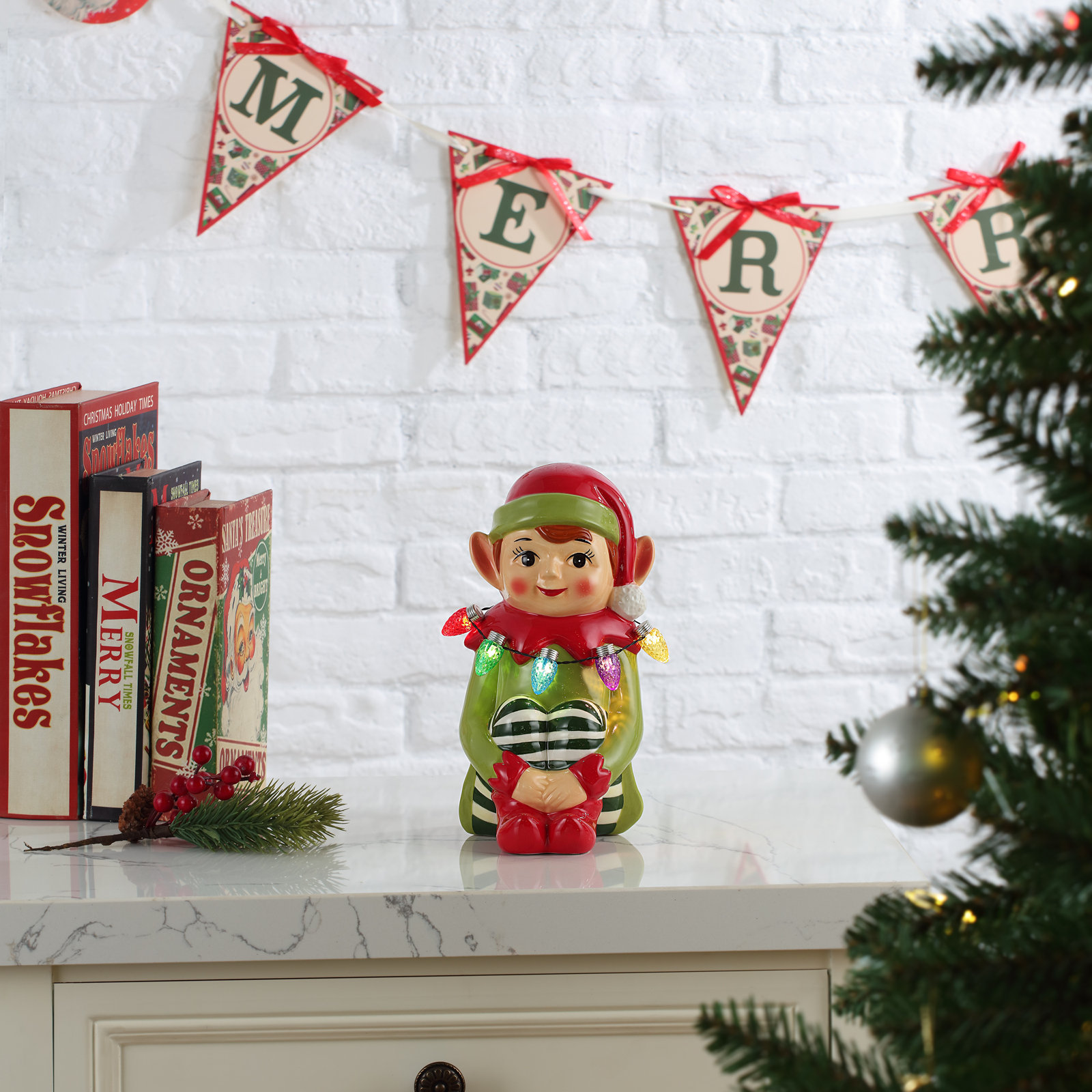 9 in. Nostalgic Ceramic Figure - Elf