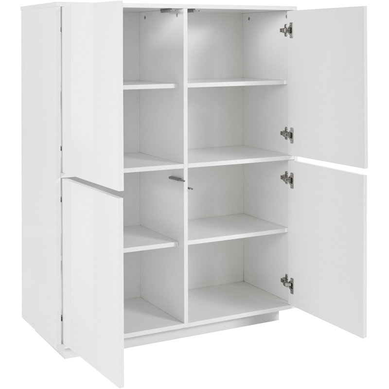 Jahzara 100cm Sideboard, White Glossy