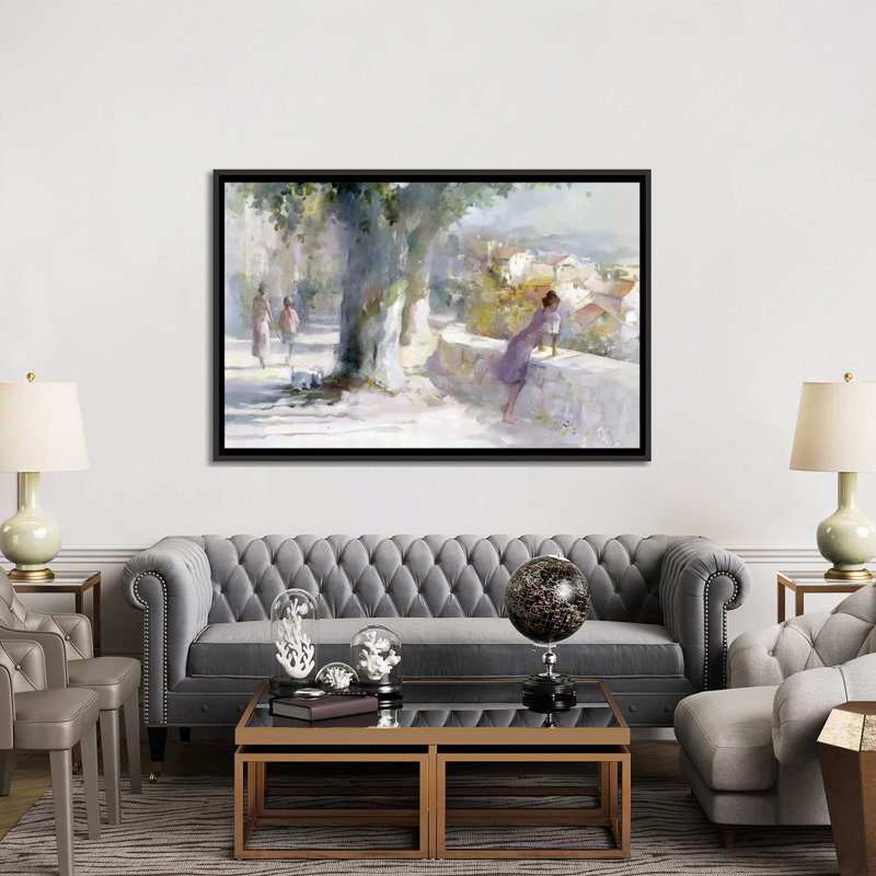 «Whispering WInd», reproduction sur toile, H 18 po x l 26 po x P 1,5 po, Toile avec cadre noir, Pas de tapis