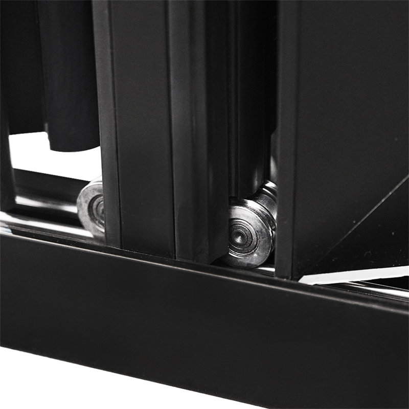 Porte pliante 4 panneaux en aluminium blanc lisse avec charnières et roulettes cachées KaMic Elite-Fold
