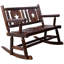 Chaise berçante confortable en bois de style rustique parfait pour le porche, le jardin et la cour