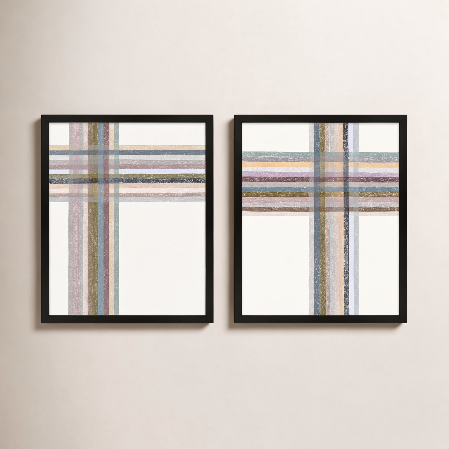 Lagos "Intersections Vertical" Print, 30" W x 38" H, Black Framed