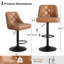 Tabouret de bar rotatif à 360 degrés en faux cuir avec coutures à boutons-116094303-116094309