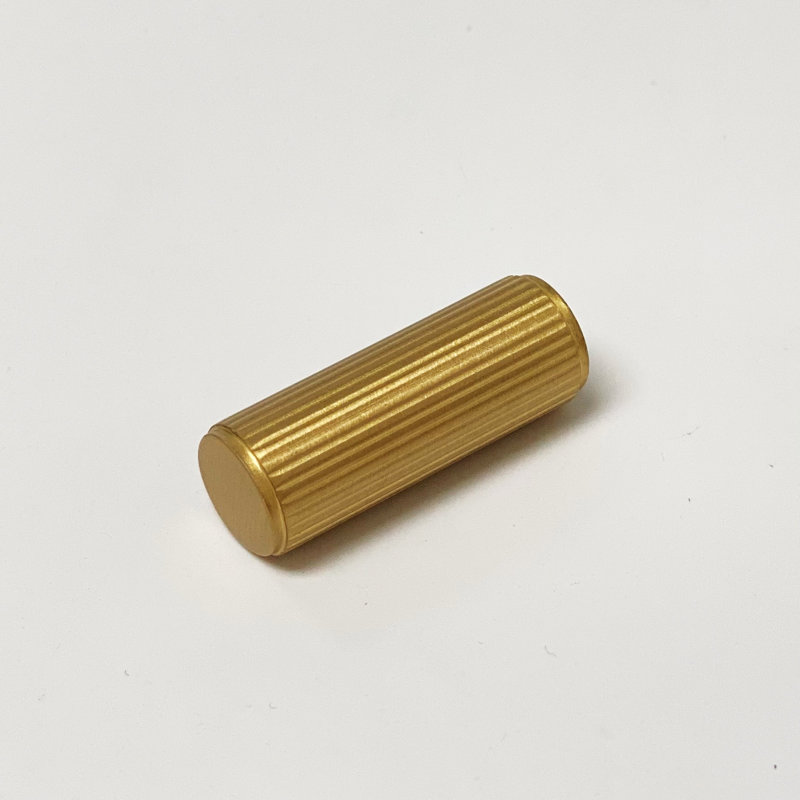 Lines 0.5" Diameter Cylindrical Knob in Satin Brass