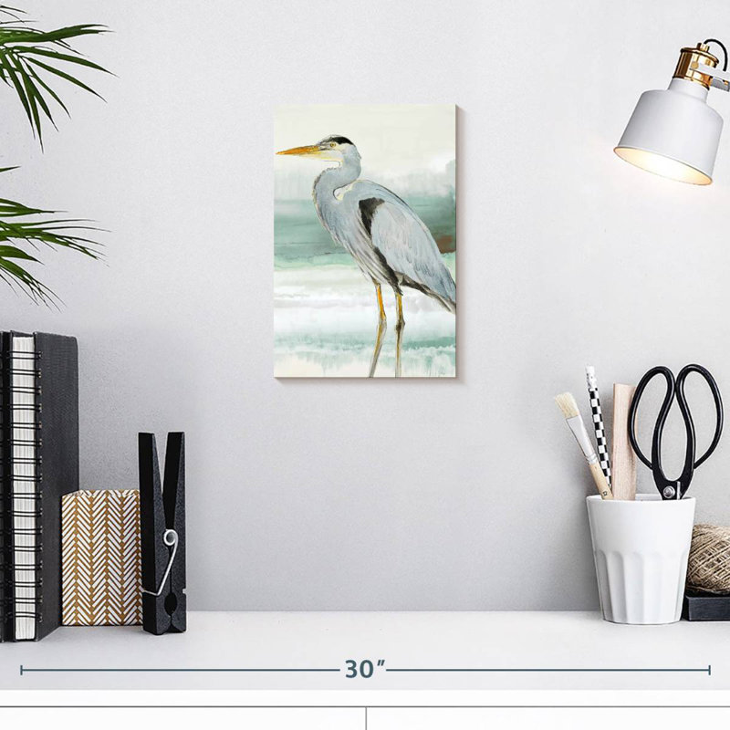 Brampt Heron On Seaglass I, 12" H x 8" W