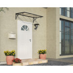 Palram - Canopia Venus 4' 5" W x 2' 11" D  Polycarbonate Metal Slope Door Awning Gray/Clear