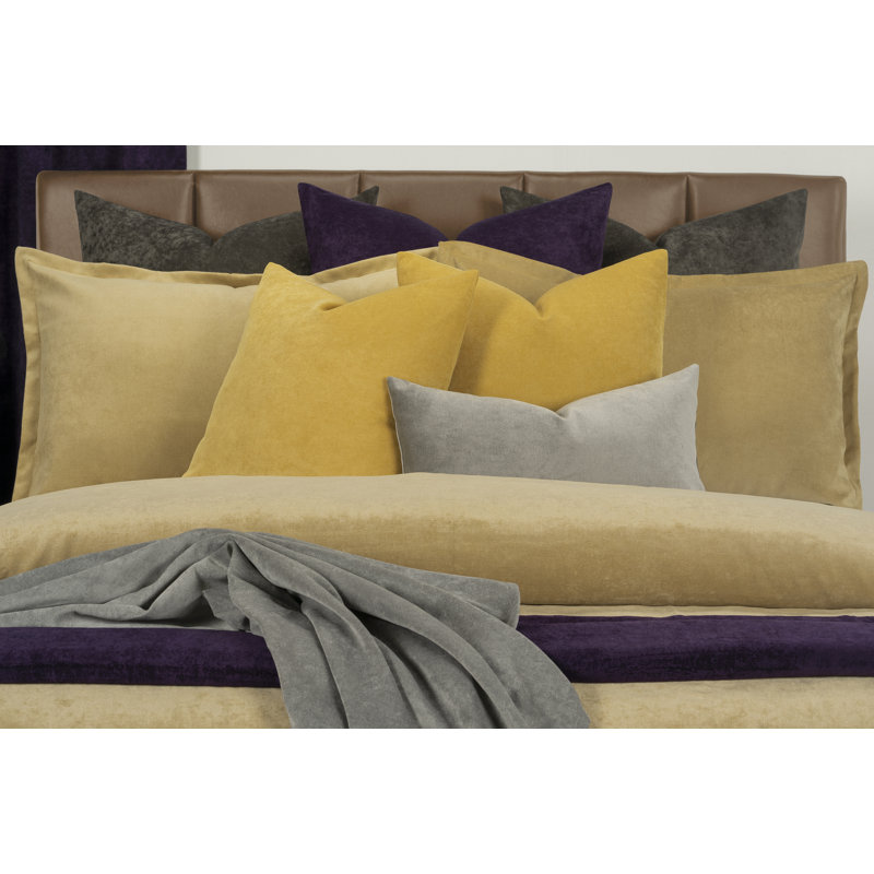 Mixology Velvet Bed Cap Comforter Set with Sewn Corners, Full, Old Gold