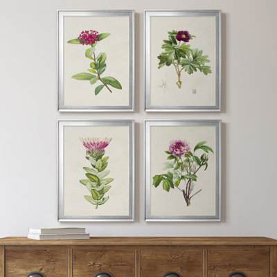 «Pretty Pink Botanicals II», toile encadrée de qualité supérieure - prête à être accrochée