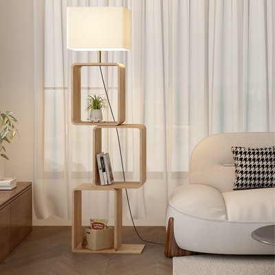Burlywood Solid + Manufactured Wood Free form Floor Lamps