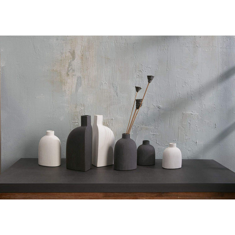 Vase de table en céramique 8,75 "Karis, Noir