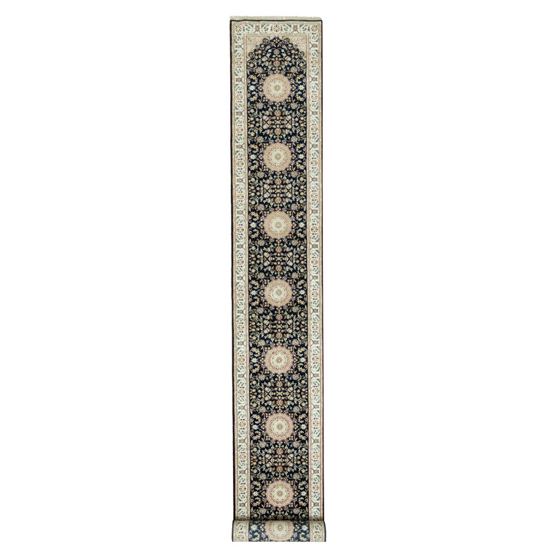 Tapis de couloir bleu nouvel âge en laine 2 pi 5 po x 20 pi 1 po Burkeen