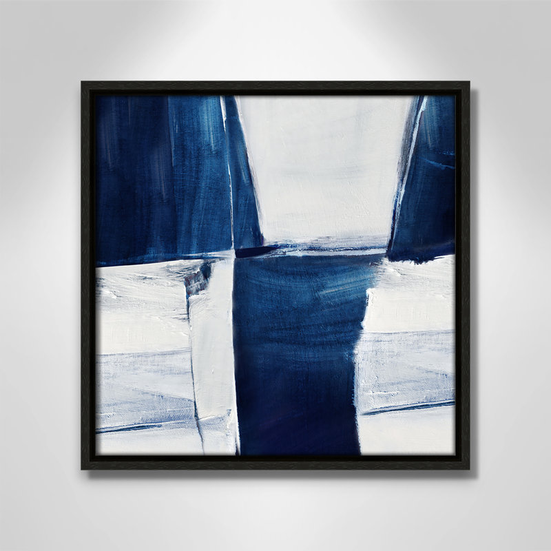 «Blue Midnight Plateau II» par Judith Shapiro, Espresso, H 13,5 po x l 13,5 po