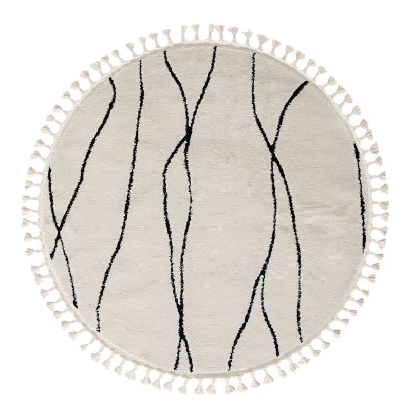 Serenity Tapis white Rug, Round 140cm