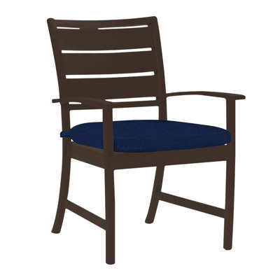 Charleston Aluminum Patio Dining Armchair with Cushions
