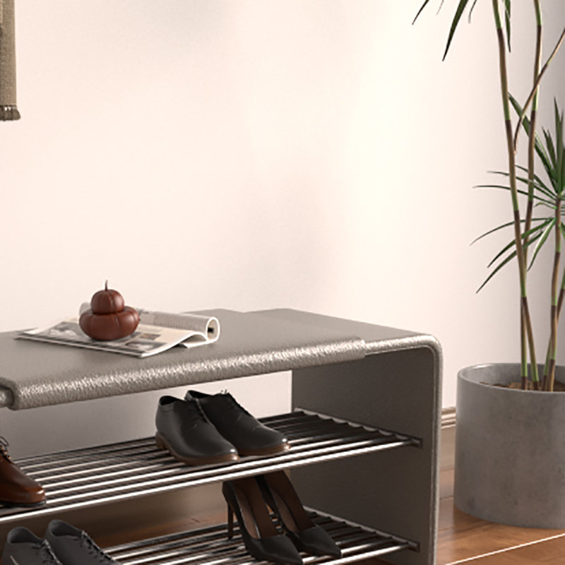 31.5 Shoe Changing Stool Shoe Storage Stool, Gray