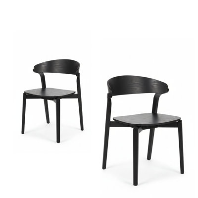 Berry Black Wood Dining Chairs
