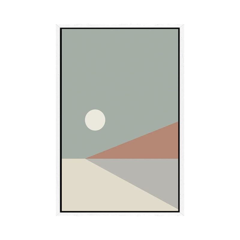 Geometric Landscape III - Print on Canvas, 152.5 cm H x 101.5 cm W, White Framed
