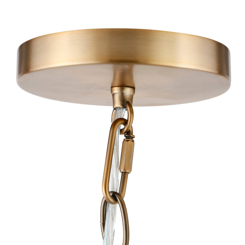 Elodie 1 - Light Brass Dome Pendant, Brushed Brass, 84" H x 5.13" W x 5.13" D