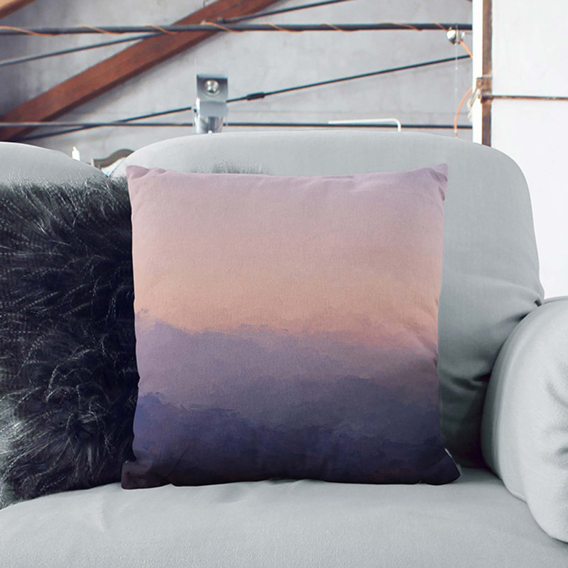 Sunset in California Cushion with Filling, 40cm H x 40cm W x 15cm D, Stone