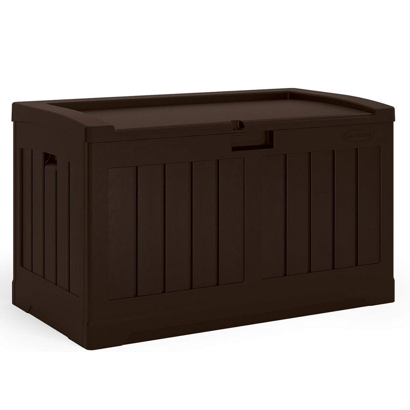 Java 50 Gallon Lockable Plastic Deck Box with Seat