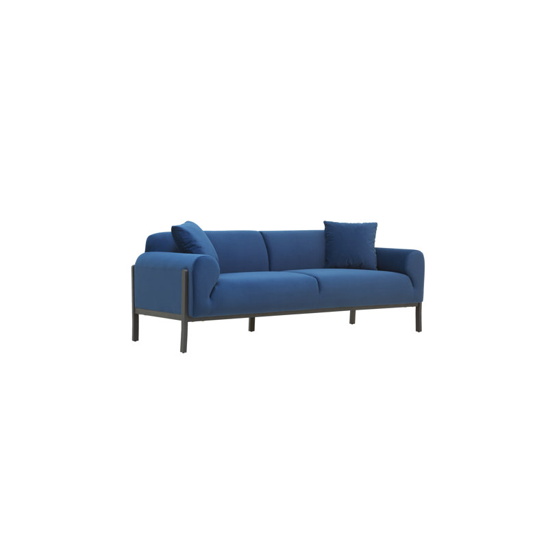 Aiona 201Cm Round Arm Standard Sofa, Navy
