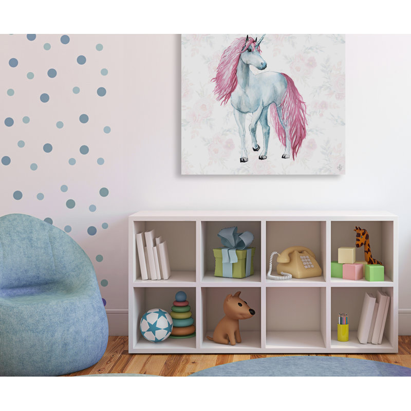 Croteau Croteau Feminine Unicorn - No Frame Print on Canvas, 81cm H x 81cm W x 3.81cm D