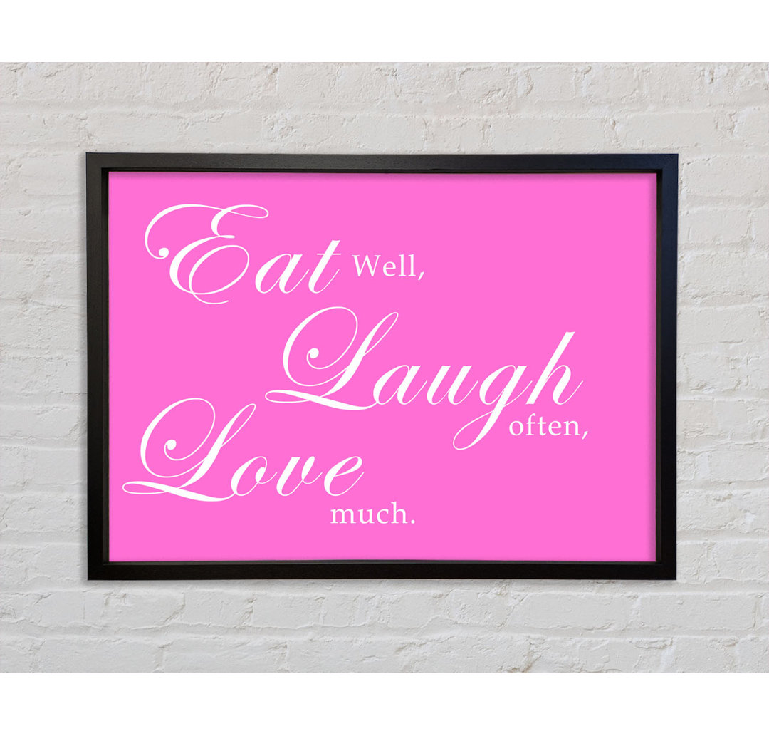 Küche Zitat Eat Laugh Love - Einzelner Bilderrahmen Typografie auf Leinwand