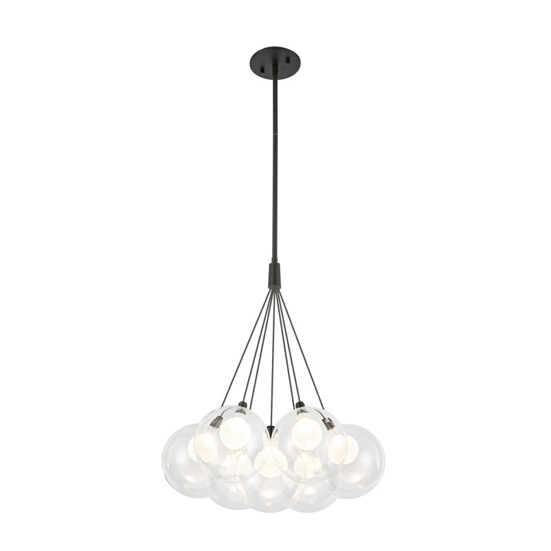 Bolla Steel LED Chandelier, 7, Black, 18" H x 16.5" W x 16.5" D