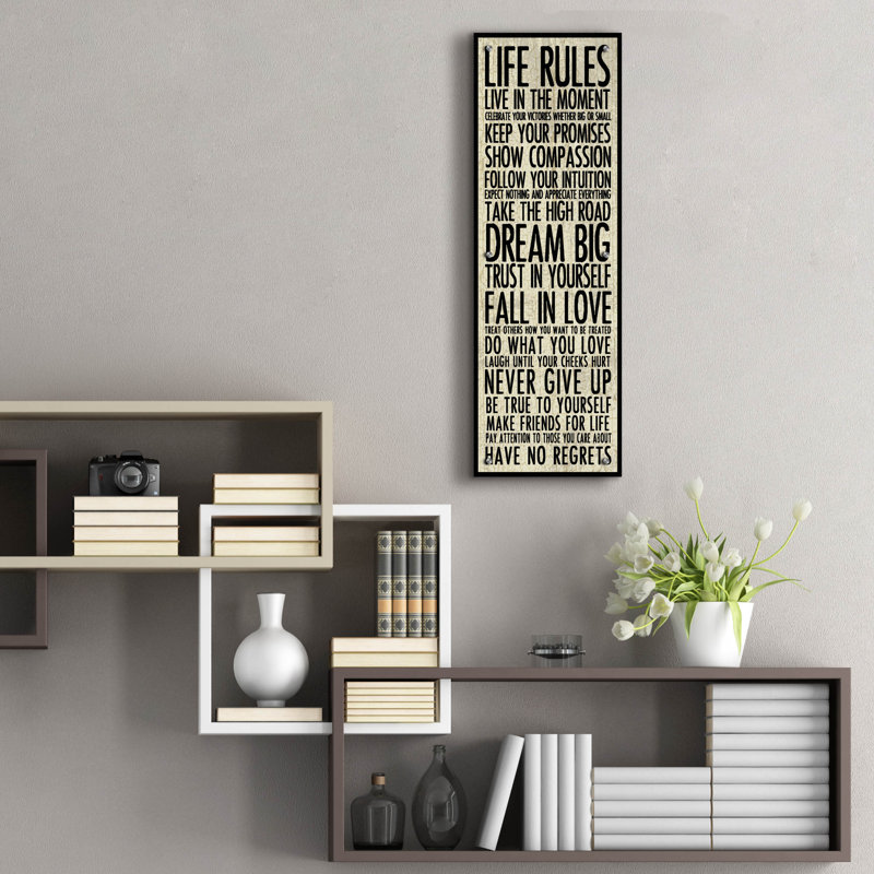  «Life Rules» par Erin Clark, art mural en verre acrylique, 16 po x 48 po, H 36 po x l 12 po