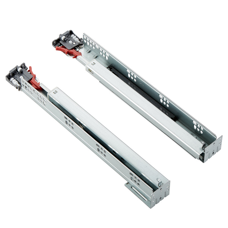 Full Extension 1.96'' Soft Close Bottom Mount Metal Drawer Slide, 4.7cm H x 5cm W x 40.6cm D
