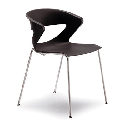Kreature Stackable Plastic Seat Waiting Room Chair with Metal Frame